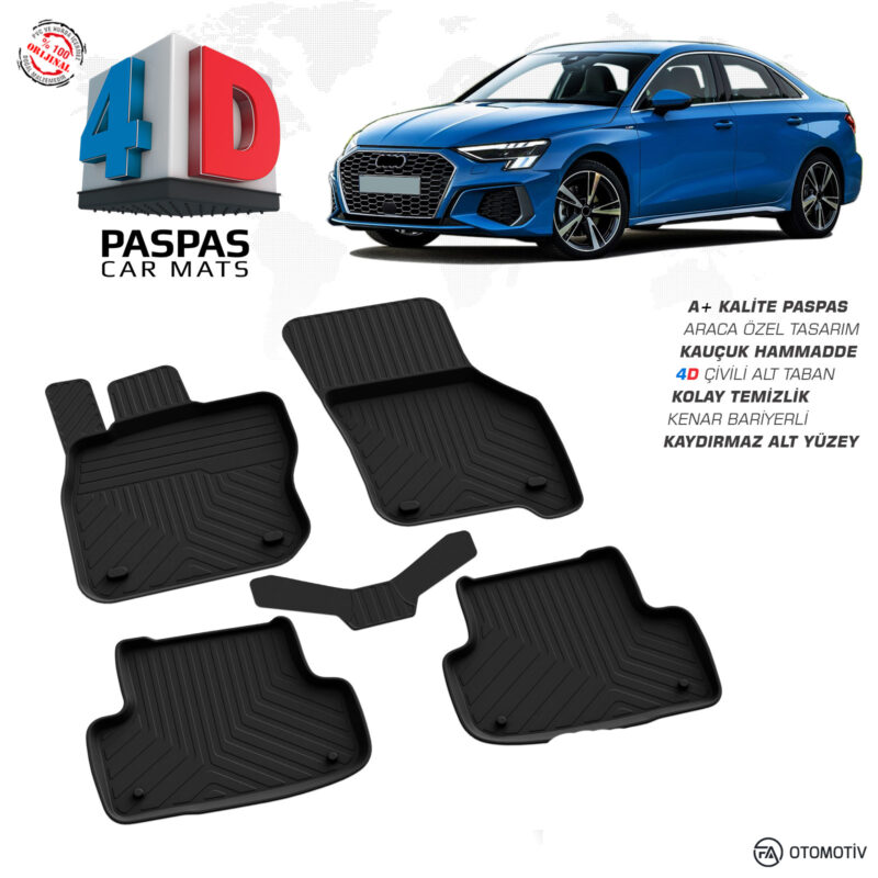 Audi A3 4D Havuzlu Paspas 2020 Model Sonrası