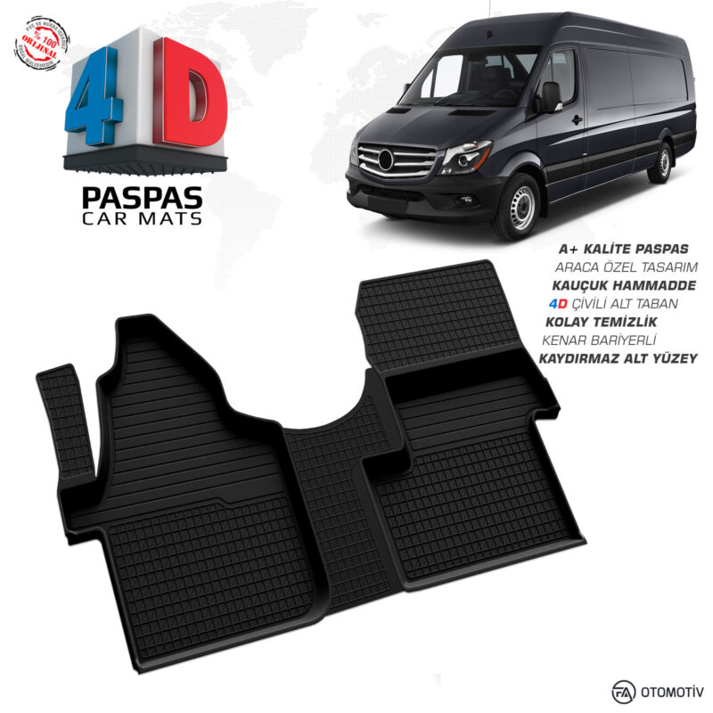 Mercedes Sprinter W906 Tek Koltuk 4D Havuzlu Paspas 2006 Model Ve Sonrası