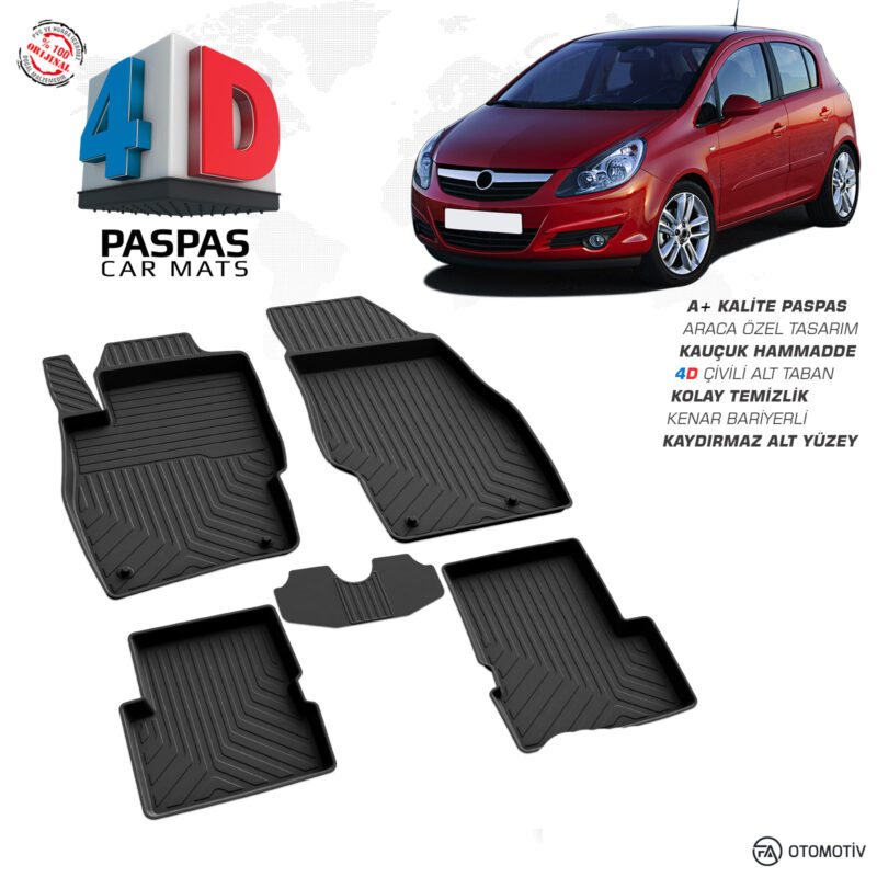 Opel Corsa D 4D Havuzlu Paspas 2007 – 2014 Model