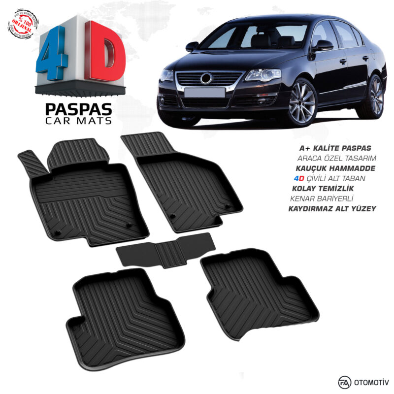 Volkswagen Passat B6 4D Havuzlu Paspas 2005 – 2010 Model