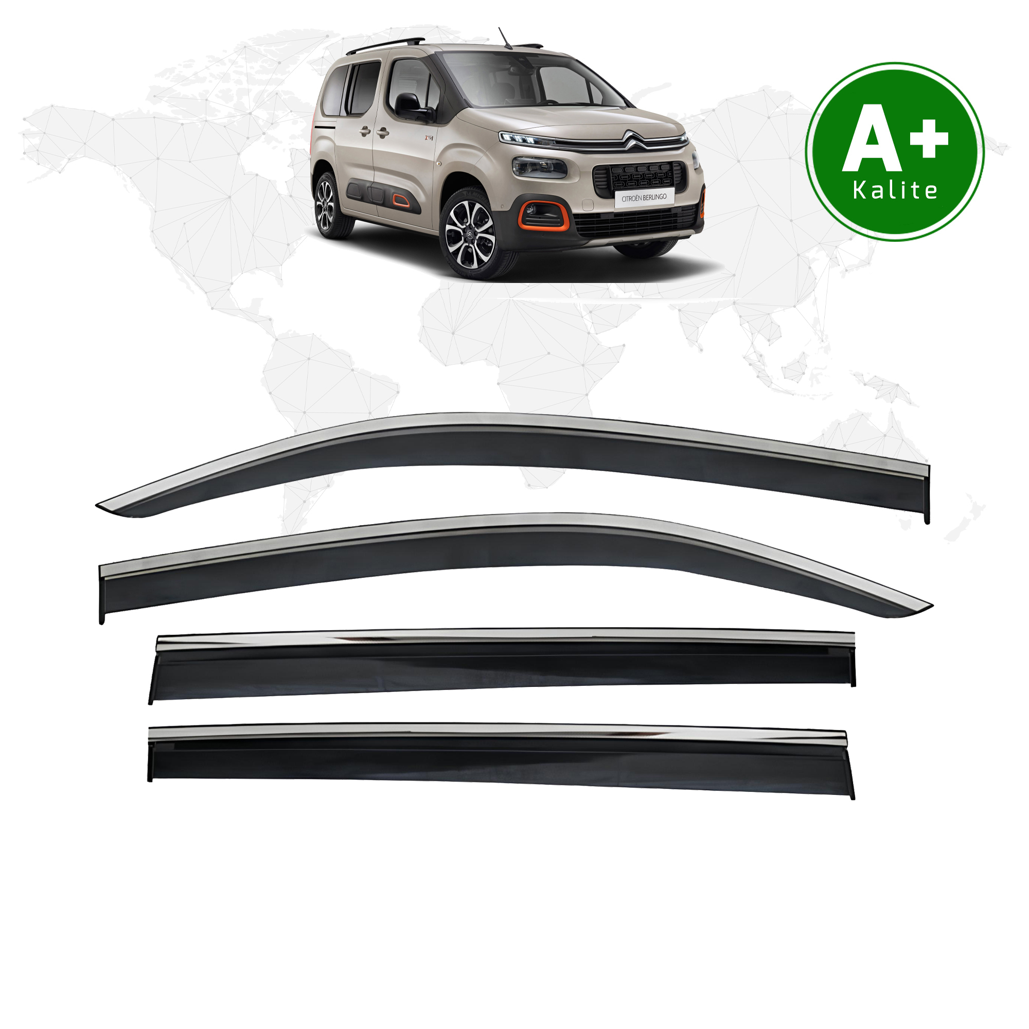 Citroen Berlingo Kromlu Cam Rüzgarlığı 2019 Model Ve Sonrası