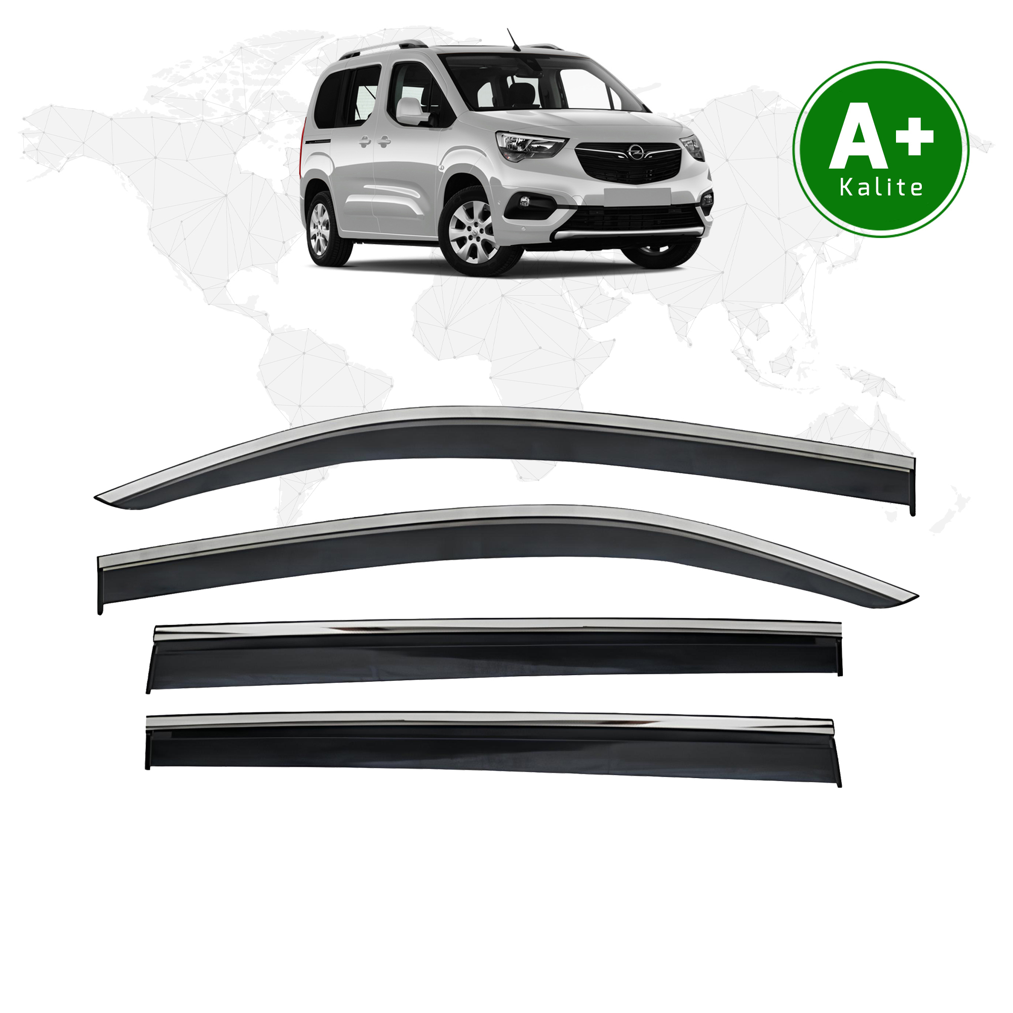 Opel Combo E Kromlu Cam Rüzgarlığı 2019 Model Ve Sonrası