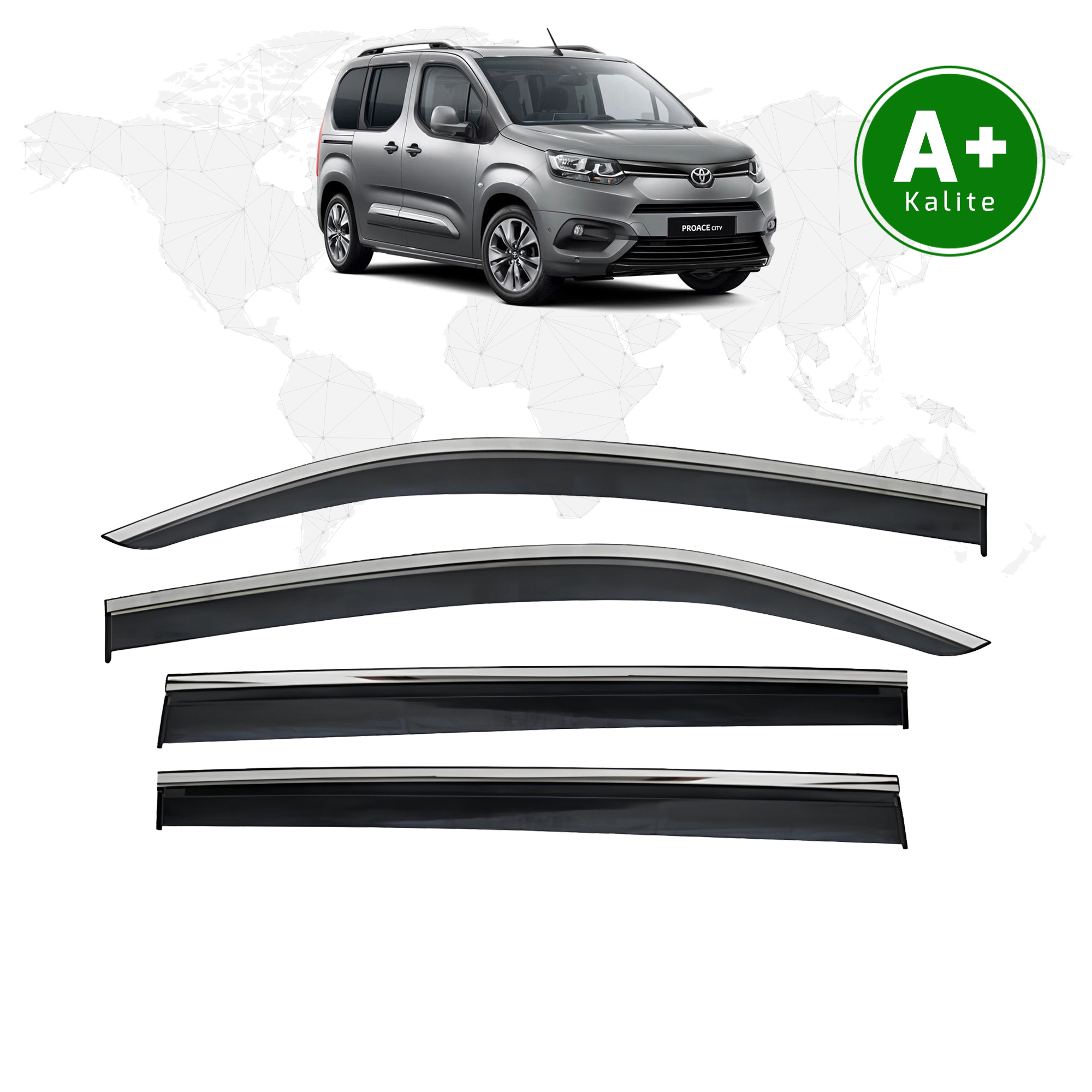Toyota Proace City Kromlu Cam Rüzgarlığı 2019 Model Ve Sonrası