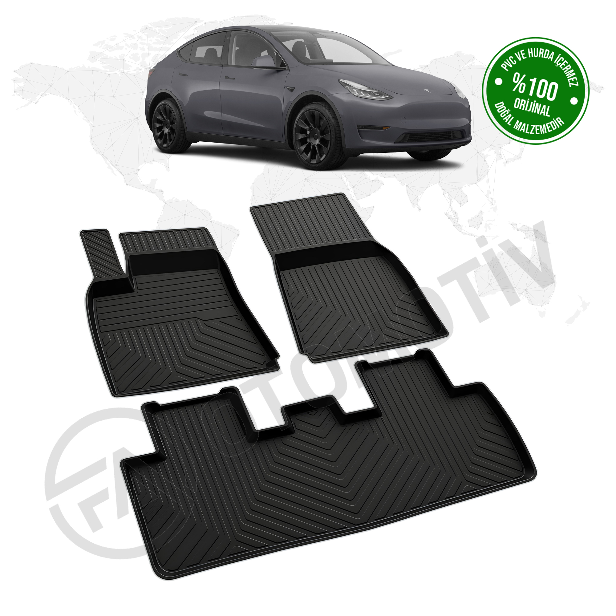 Tesla Model Y 4D Havuzlu Paspas 2020 Model ve Sonrası