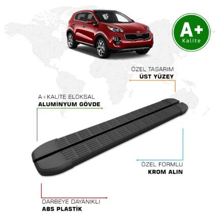 Kia Sportage Yan Basamak 2016 – 2021 Model S-Line Siyah