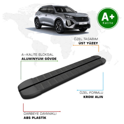 Peugeot 2008 Yan Basamak 2020 Model ve Sonrası S-Line Siyah