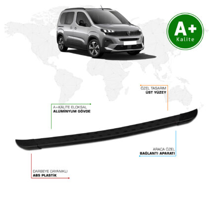 Peugeot Rifter Arka Basamak 2024 Model ve Sonrası TrimLine Siyah
