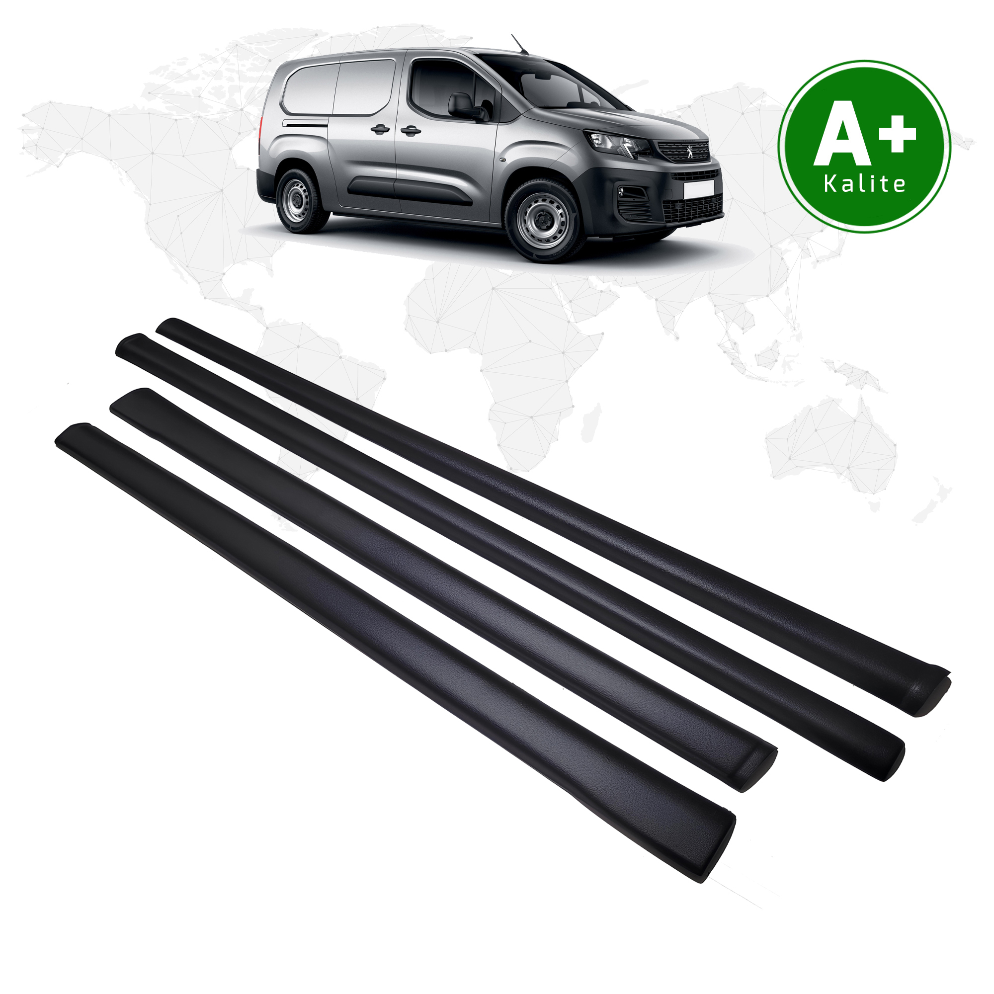 Peugeot Partner Marşpiyel Kaplaması 4 Parça 2019 Model ve Sonrası