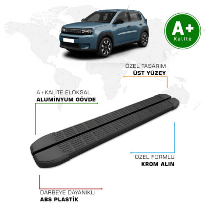 Fiat Grande Panda Hybrid Yan Basamak 2025 Model ve Sonrası S-Line Siyah