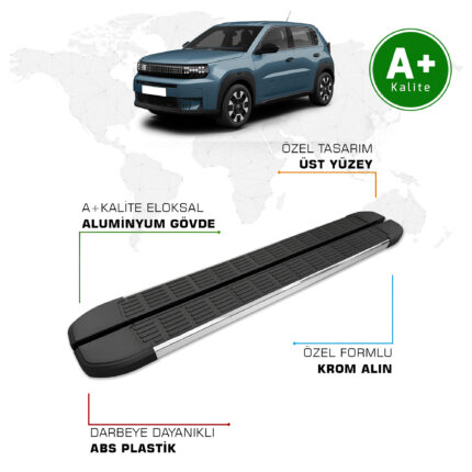Fiat Grande Panda Hybrid Yan Basamak 2025 Model ve Sonrası S-Line Krom