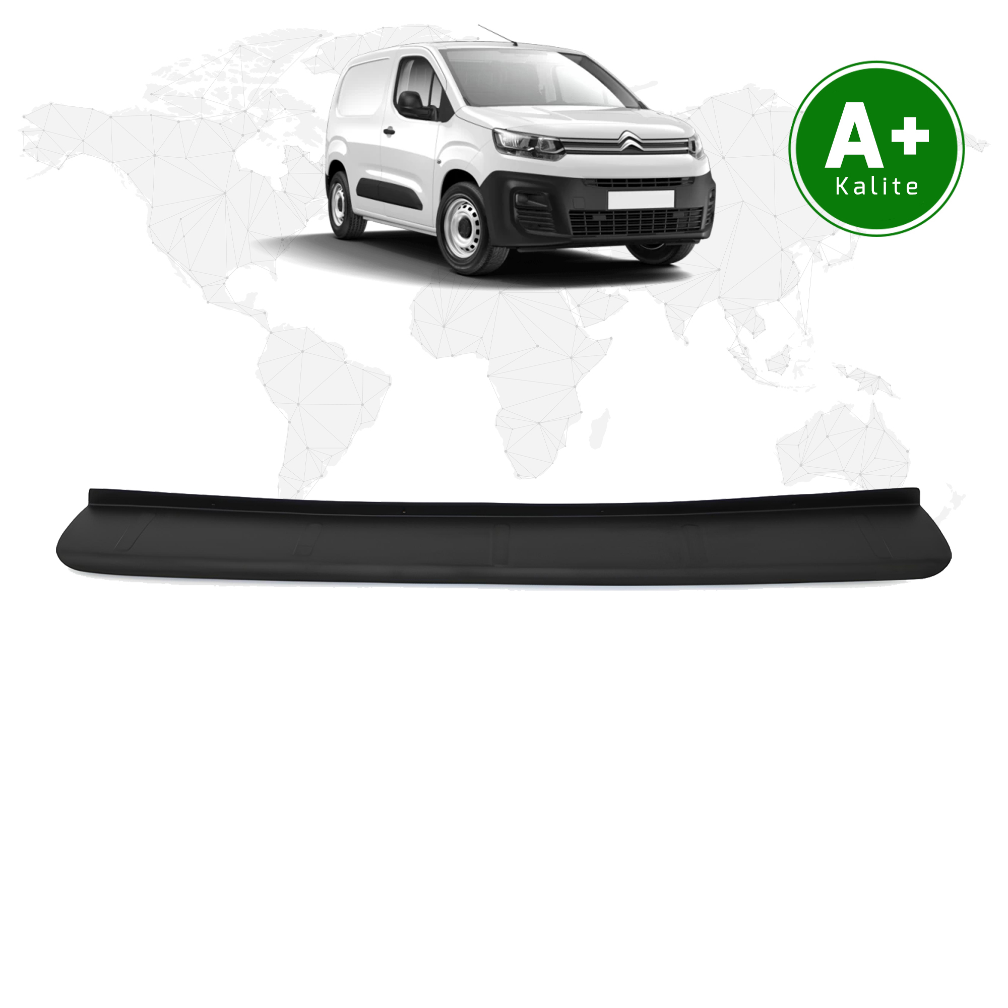 Citroen Berlingo Panelvan Arka Tampon Eşiği Mat Siyah 2019 Model ve Sonrası