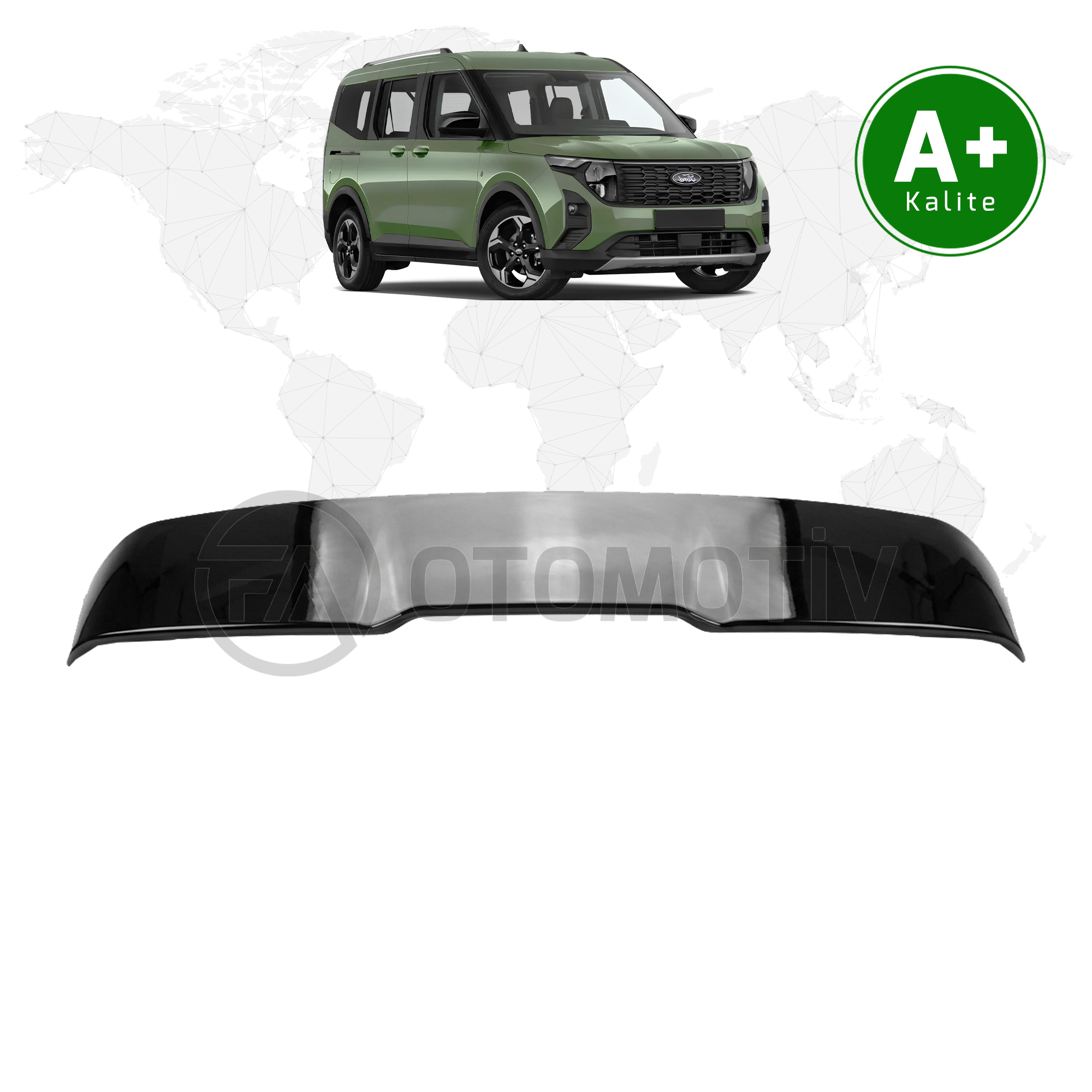 Ford Courier Bagaj Üstü Spoiler Parlak Siyah 2024 Model ve Sonrası