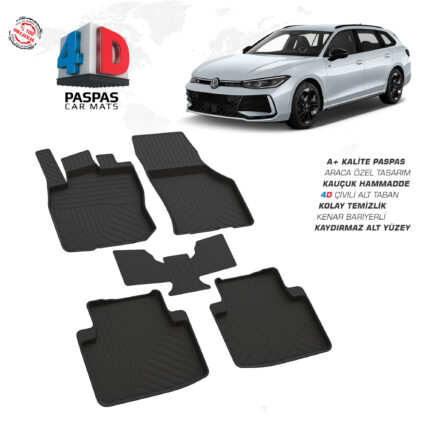 Volkswagen Passat B9 4D Havuzlu Paspas 2022 Model ve Sonrası