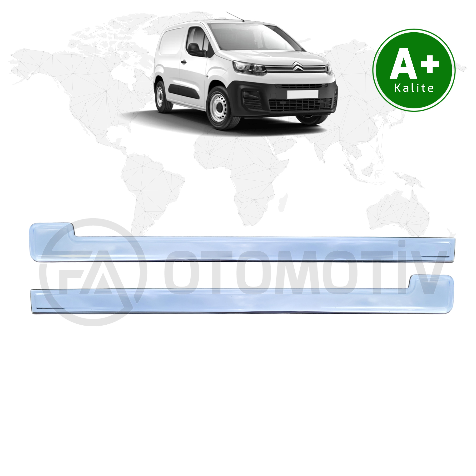 Citroen Berlingo Panelvan Krom Sürgü Çıtası 2 Parça 2019 Model ve Sonrası
