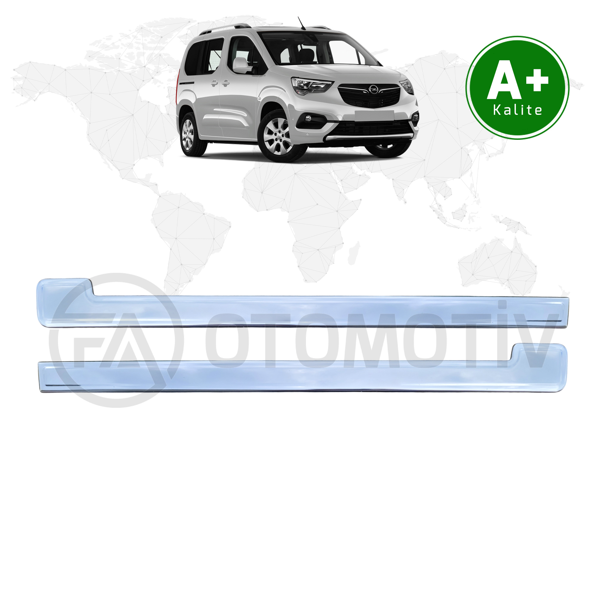 Opel Combo Krom Sürgü Çıtası 2 Parça 2019 Model ve Sonrası