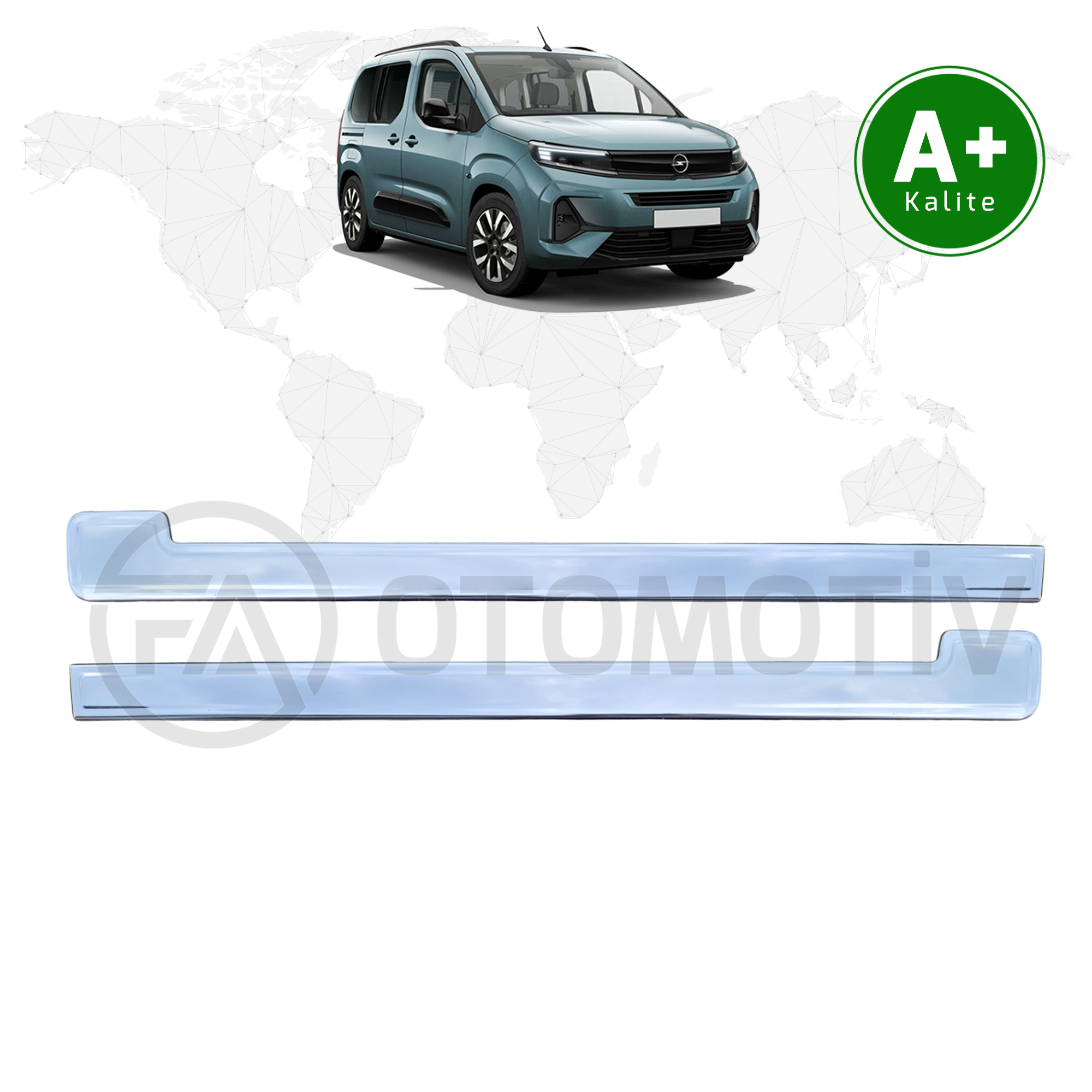 Opel Combo Krom Sürgü Çıtası 2 Parça 2024 Model ve Sonrası