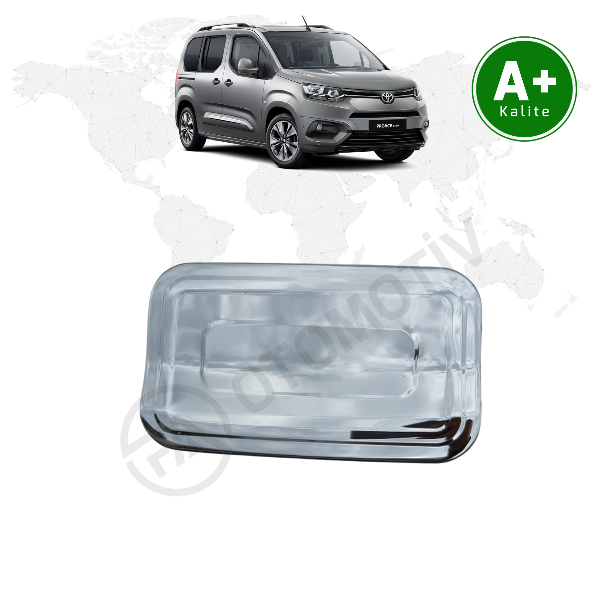 Toyota Proace City Krom Depo Kapağı Kaplaması 2019 Model ve Sonrası